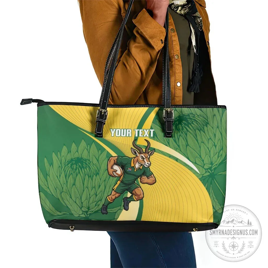 South Africa Rugby Springboks Mascot Sporty Style Leather Tote Bag 5 South Africa Rugby Springboks Mascot Sporty Style Leather Tote Bag