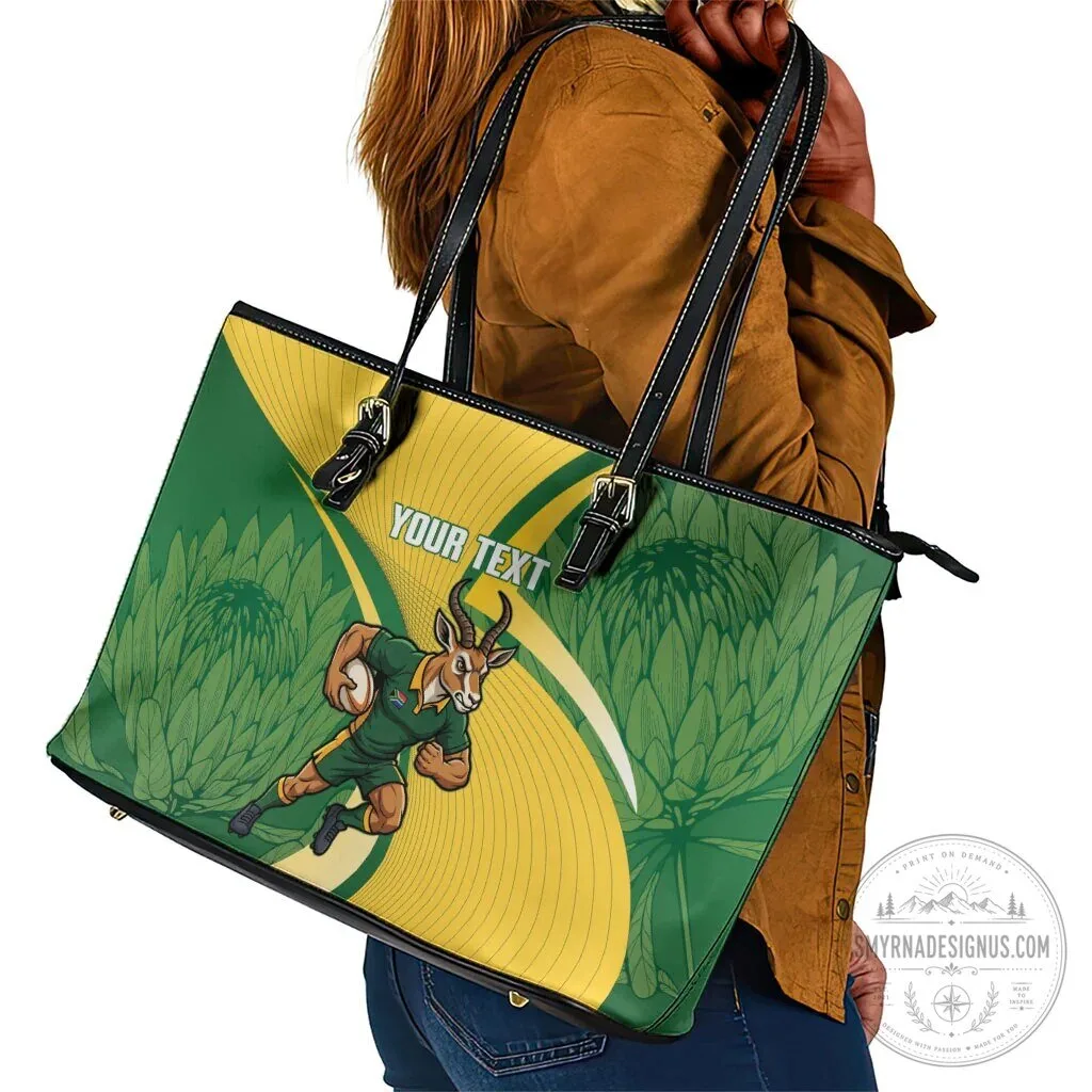 South Africa Rugby Springboks Mascot Sporty Style Leather Tote Bag 7 South Africa Rugby Springboks Mascot Sporty Style Leather Tote Bag