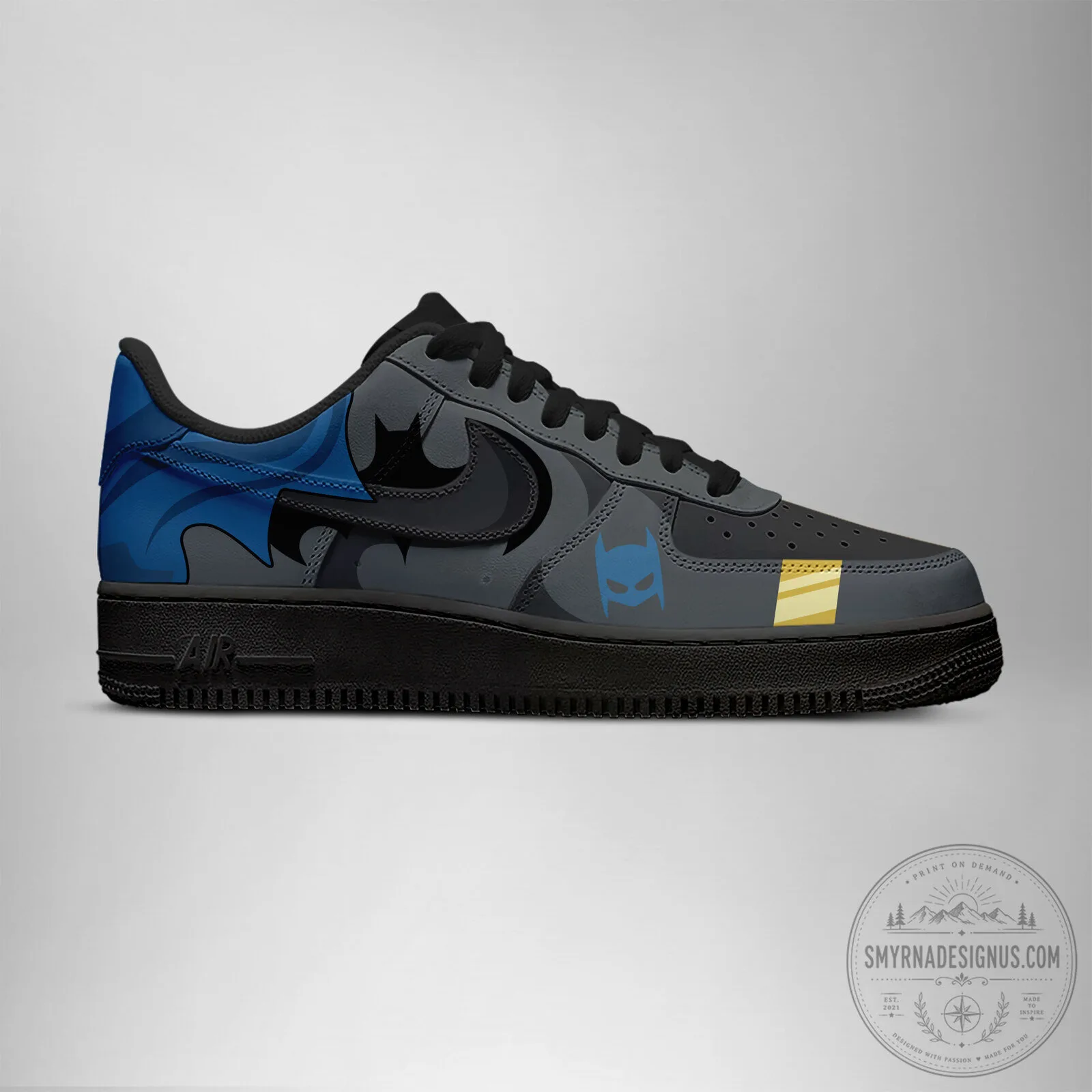 Batman DC Comics Superhero Logo Dark Knight Custom Embossed Sneakers Shoes 4 Batman DC Comics Superhero Logo Dark Knight Custom Embossed Sneakers Shoes
