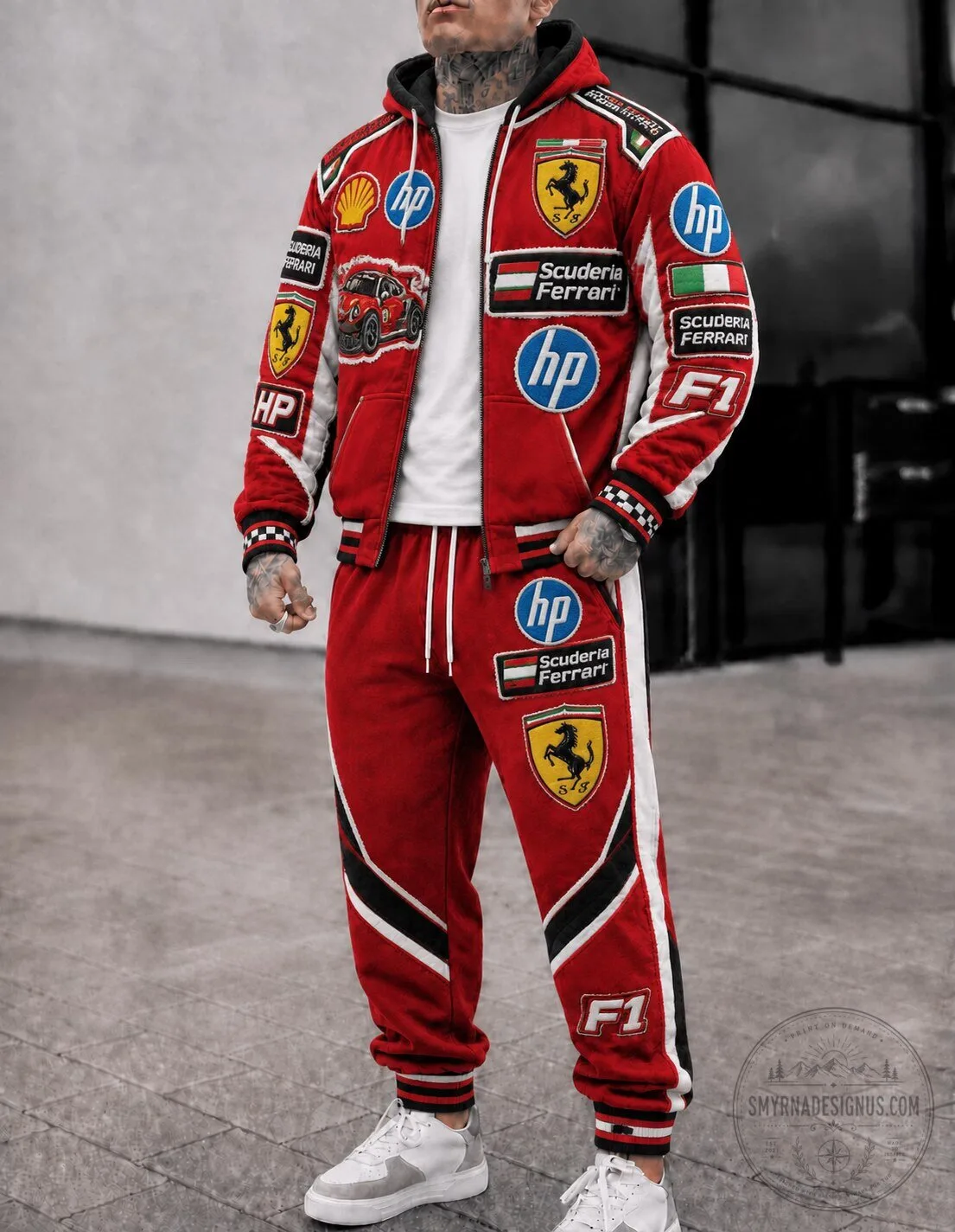 Scuderia Ferrari Formula 1 Racing Team Red Tracksuit Hoodie and Joggers Set