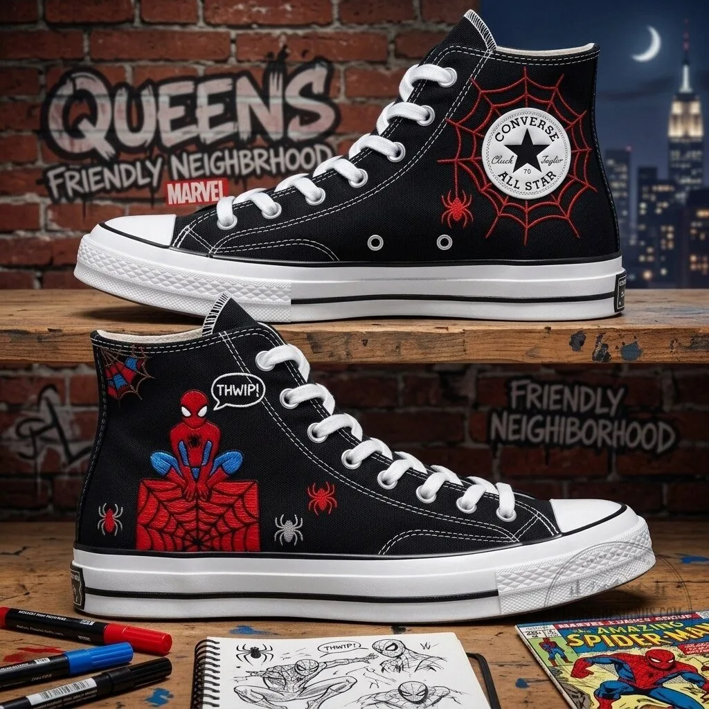 Spider-Man Converse Chuck Taylor All Star High-Top Sneakers 7 Spider-Man Converse Chuck Taylor All Star High-Top Sneakers