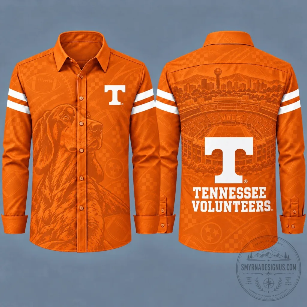 Tennessee Volunteers Football Team Heritage Long Sleeve Button-Up Shirt Tennessee Volunteers Football Team Heritage Long Sleeve Button-Up Shirt