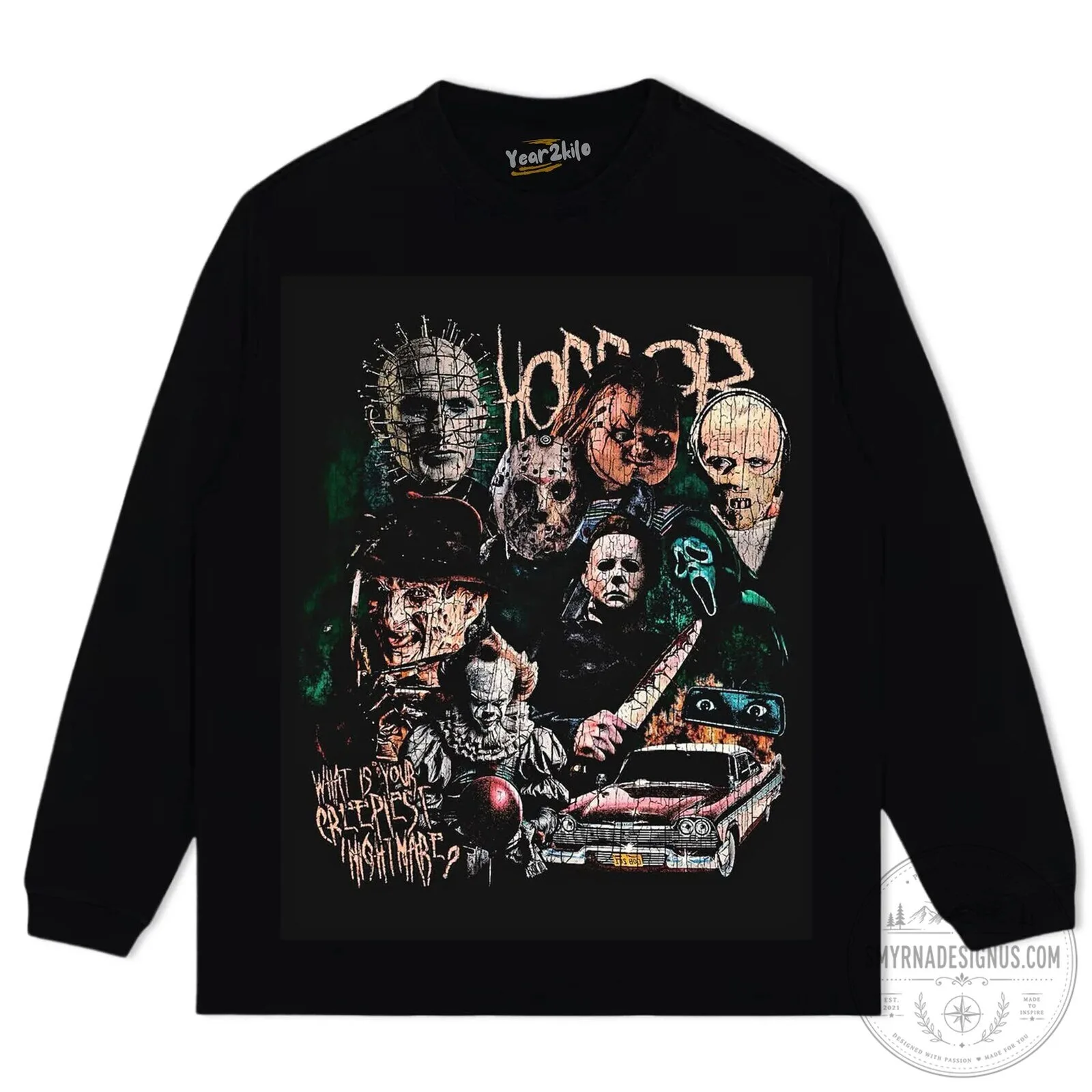 Classic Horror Movie Villains Vintage Washed Graphic T-Shirt 13 Classic Horror Movie Villains Vintage Washed Graphic T-Shirt