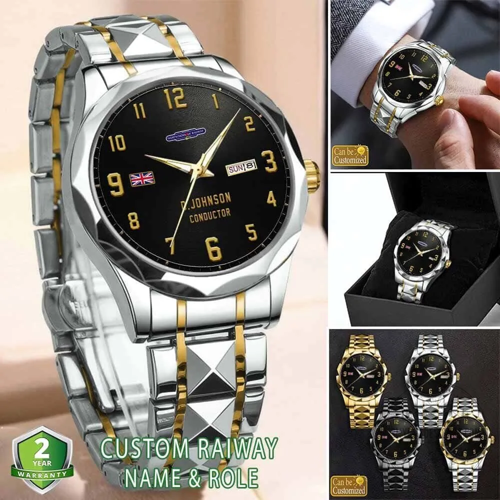 North Norfolk Railway Personalized Stainless Steel Watch with Custom Name and Role 5 North Norfolk Railway Personalized Stainless Steel Watch with Custom Name and Role