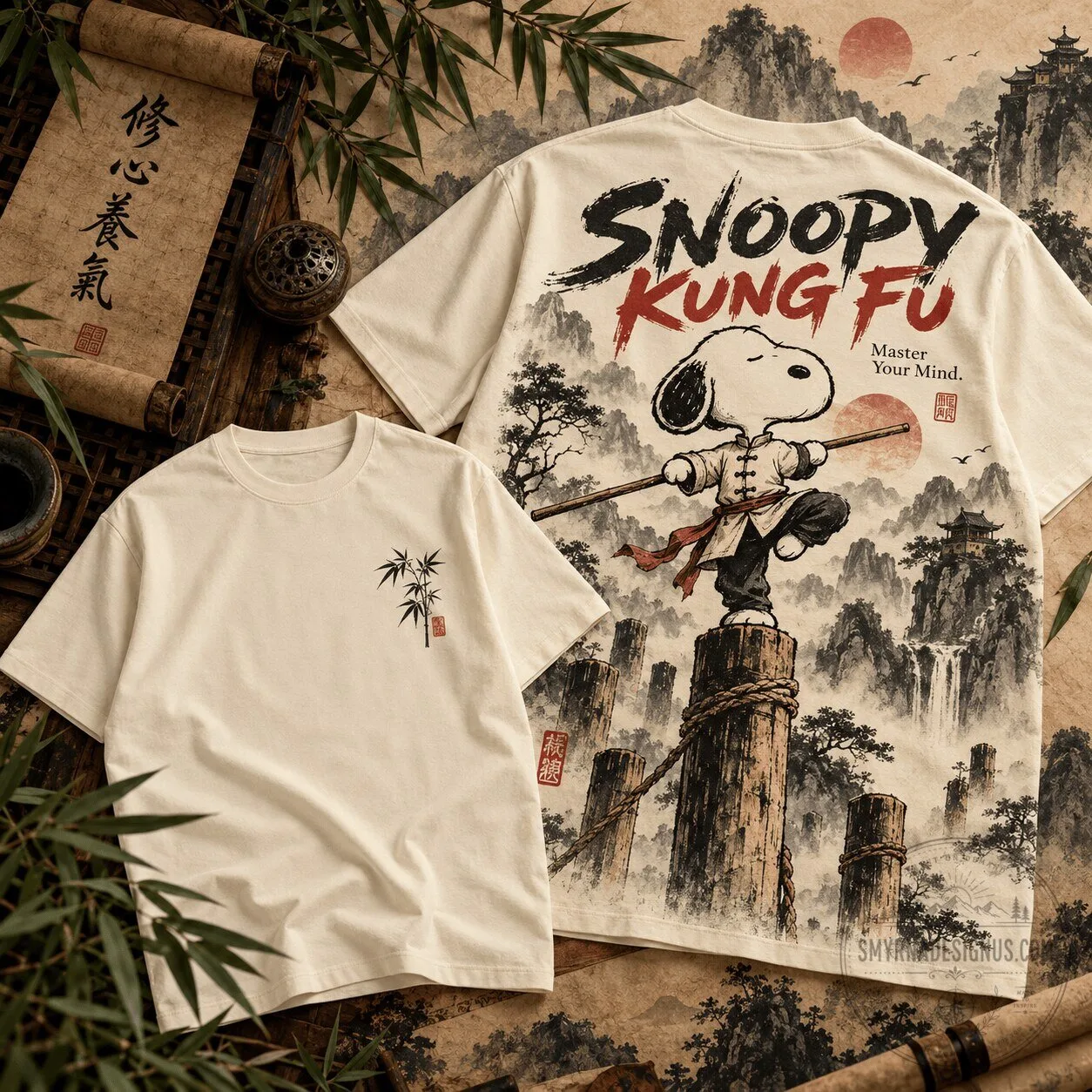 Snoopy Kung Fu Master Your Mind Vintage T-Shirt