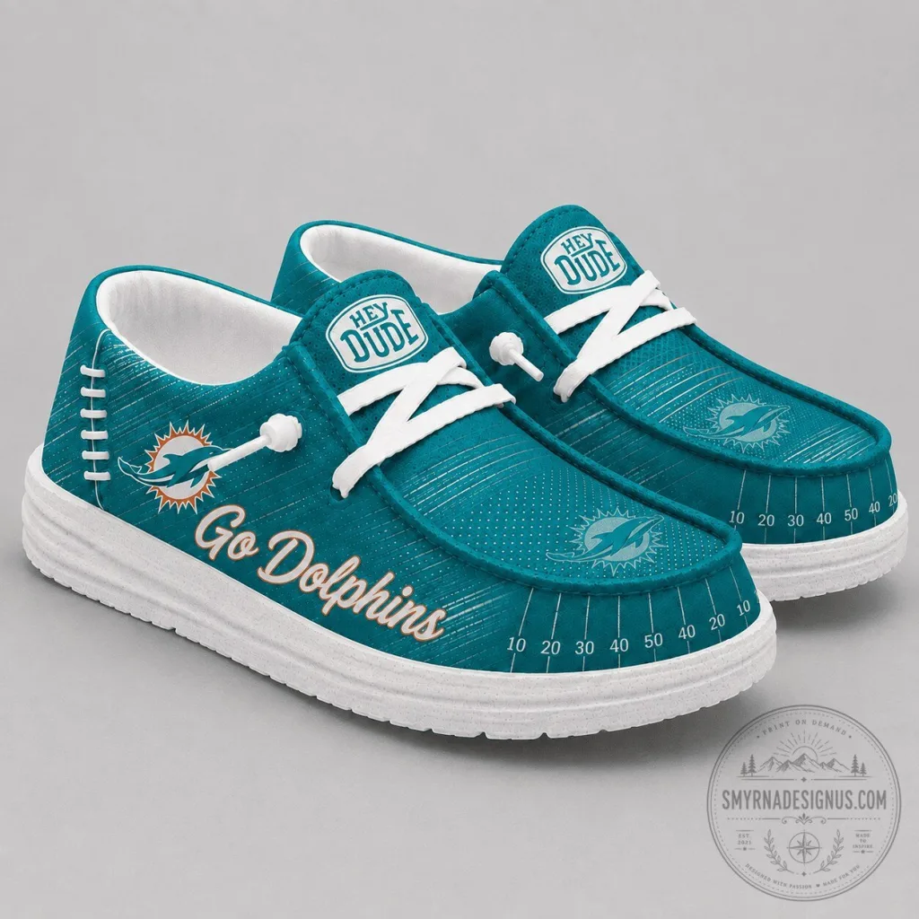 Miami Dolphins NFL Football Field Fan Loafer Shoes for Men and Women Miami Dolphins NFL Football Field Fan Loafer Shoes for Men and Women