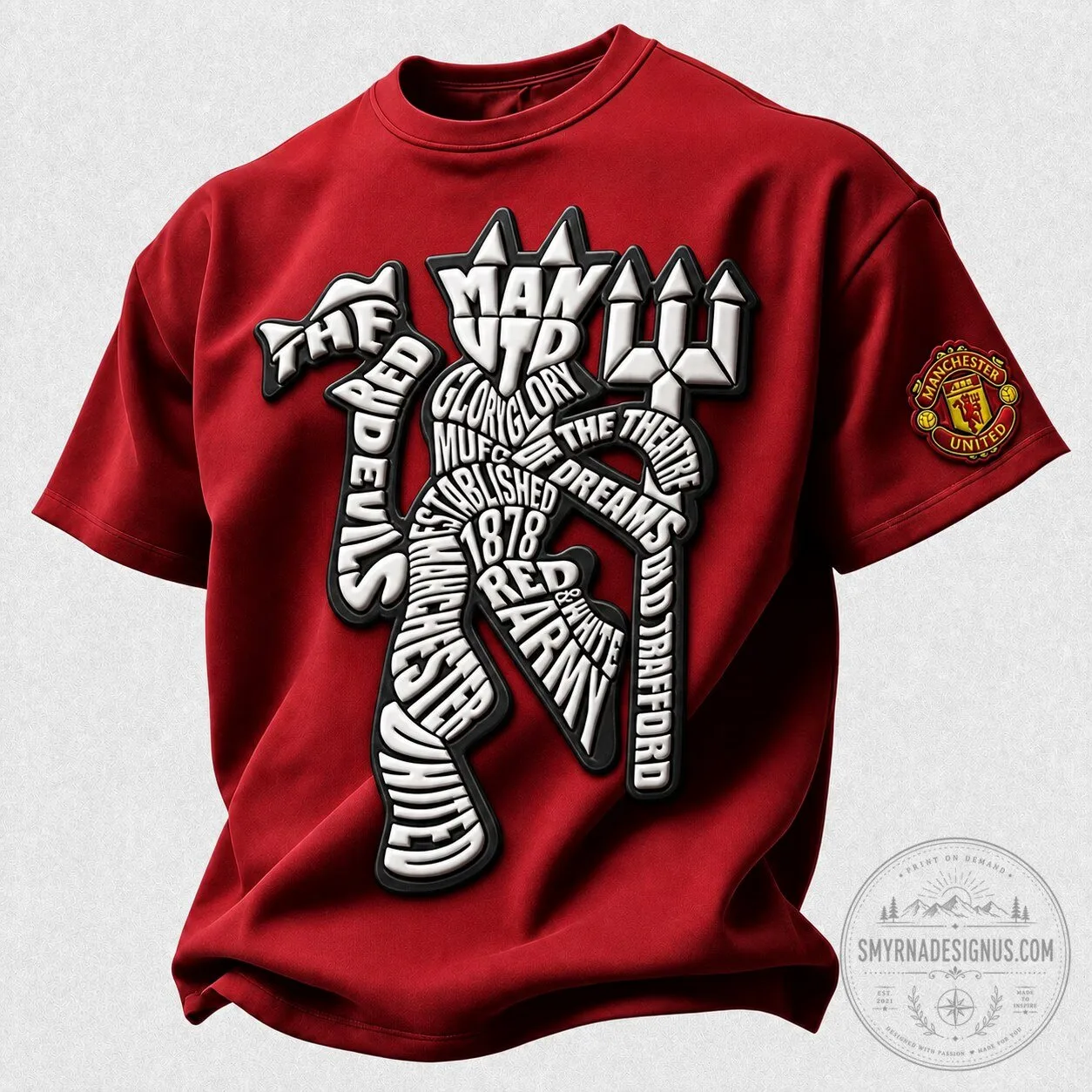 Manchester United Football Club Red Devils Logo Graphic T-Shirt 1 Manchester United Football Club Red Devils Logo Graphic T-Shirt