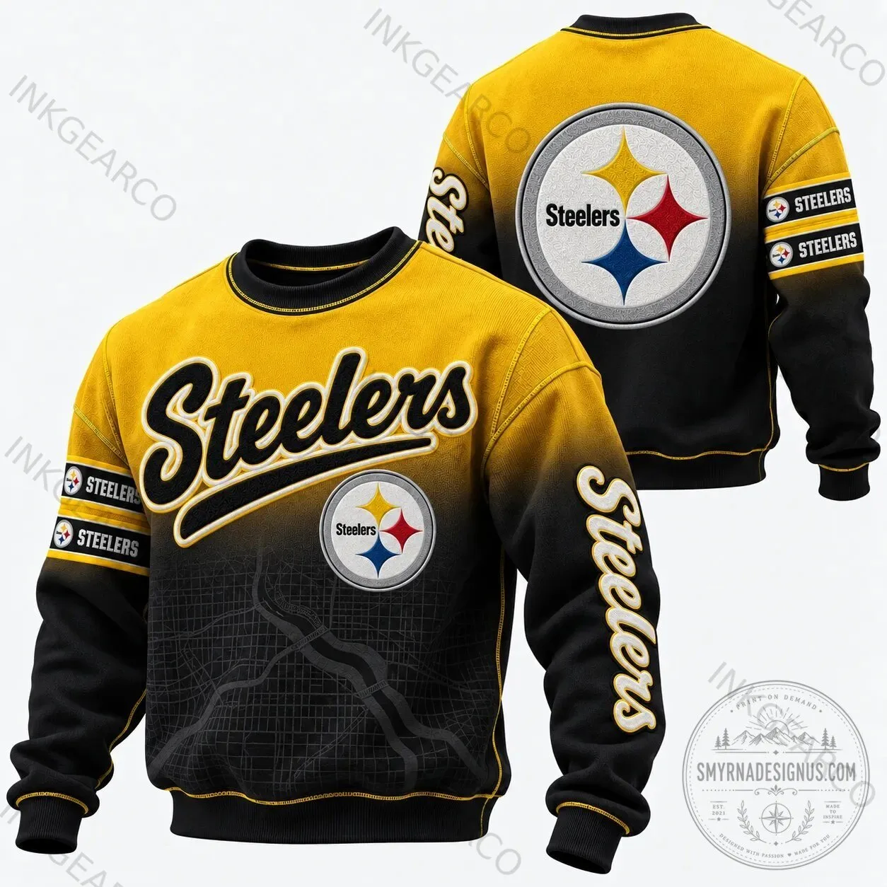 Pittsburgh Steelers Football Team Crewneck Sweatshirt