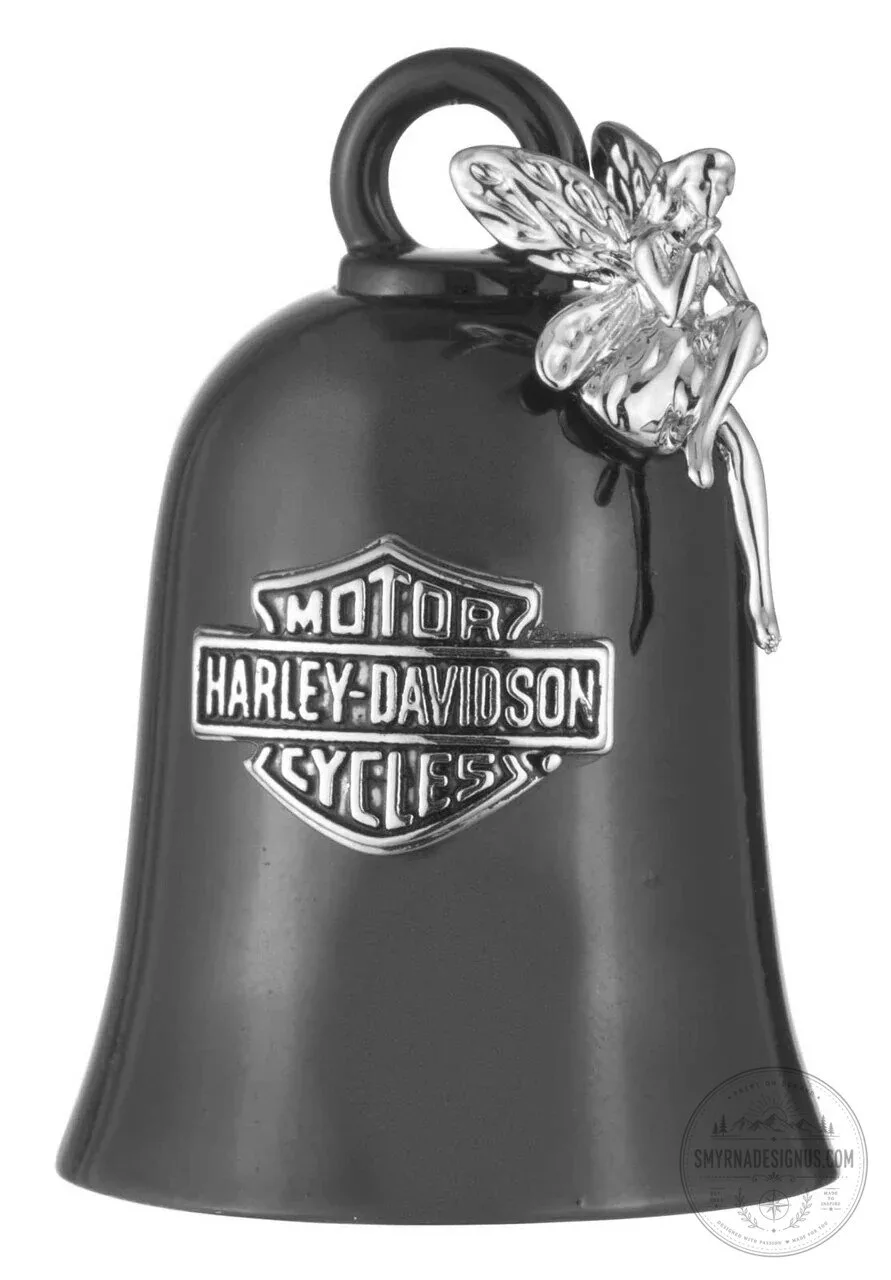 Harley-Davidson Bar and Shield Fairy Charm Brass Ride Bell, Matte Black Finish