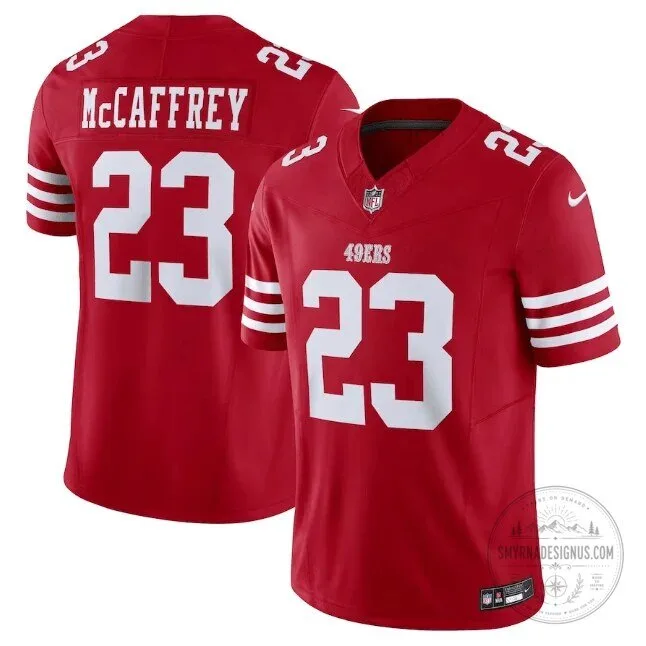 Christian McCaffrey San Francisco 49ers Red Football Jersey 1 Christian McCaffrey San Francisco 49ers Red Football Jersey