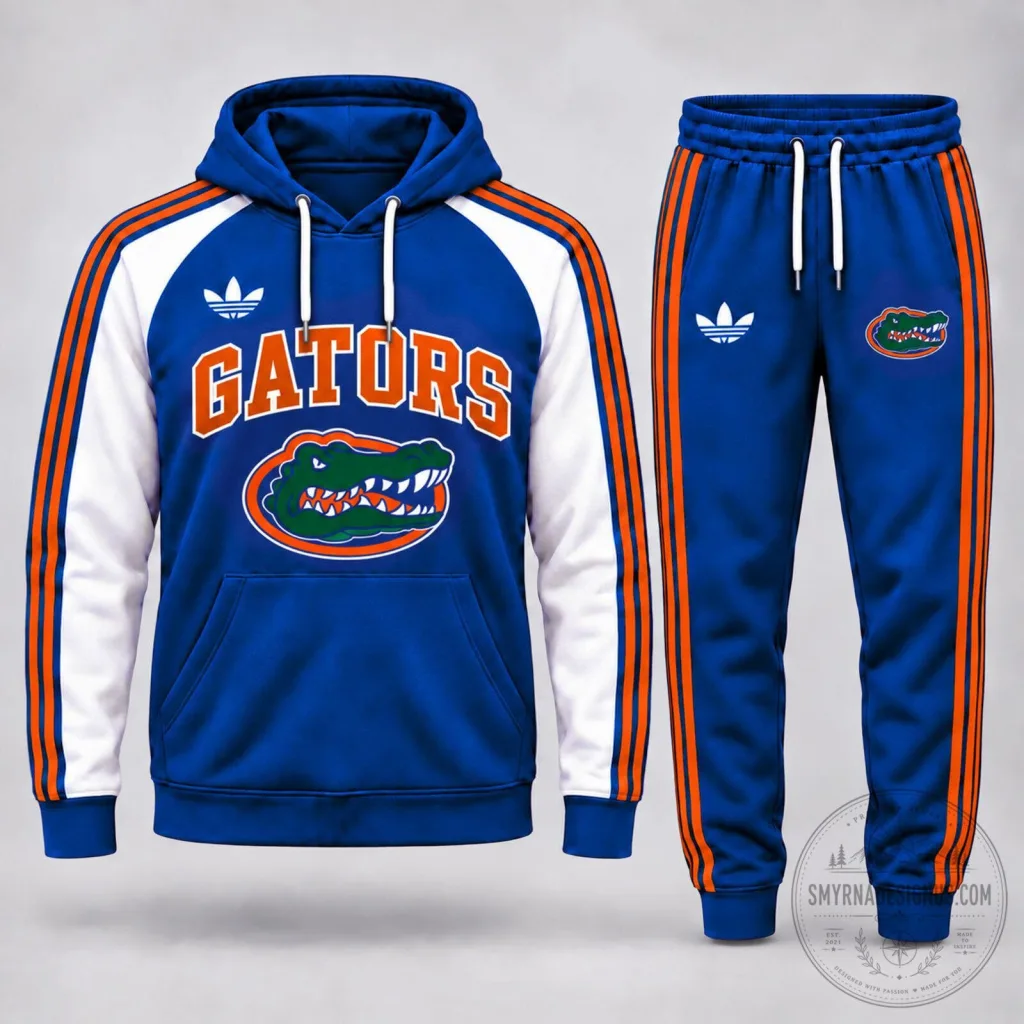 Florida Gators NCAA College Football Team Blue and Orange Striped Hoodie Florida Gators NCAA College Football Team Blue and Orange Striped Hoodie
