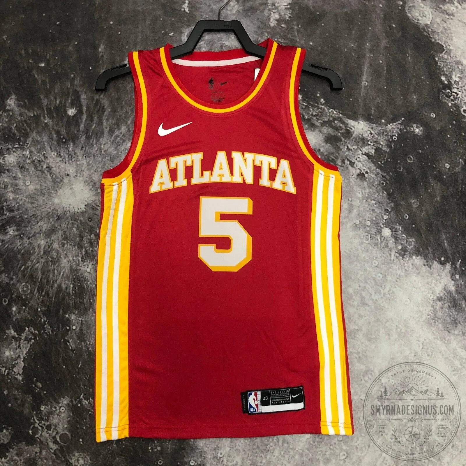 Atlanta Hawks Icon Edition Red Basketball Team Jersey