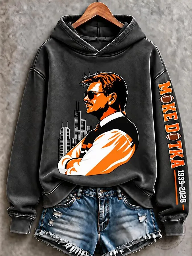 Mike Ditka Chicago Bears Football Legend Vintage Style Hoodie