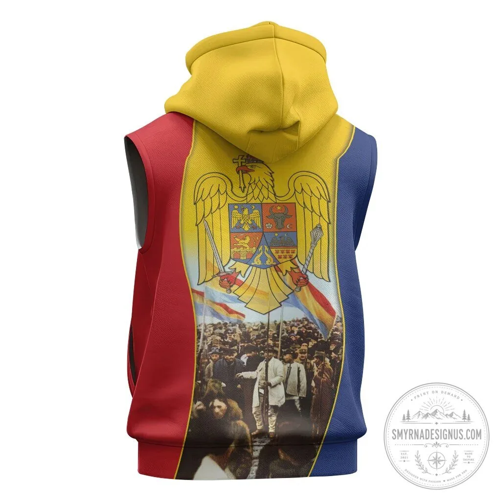Romania Great Union Day Sleeveless Zip Hoodie 5 Romania Great Union Day Sleeveless Zip Hoodie