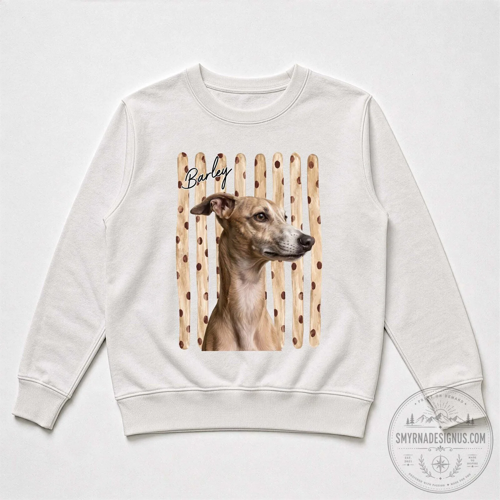 Custom Pet Portrait Striped Polka Dot Cat Lover T-Shirt 14 Custom Pet Portrait Striped Polka Dot Cat Lover T-Shirt