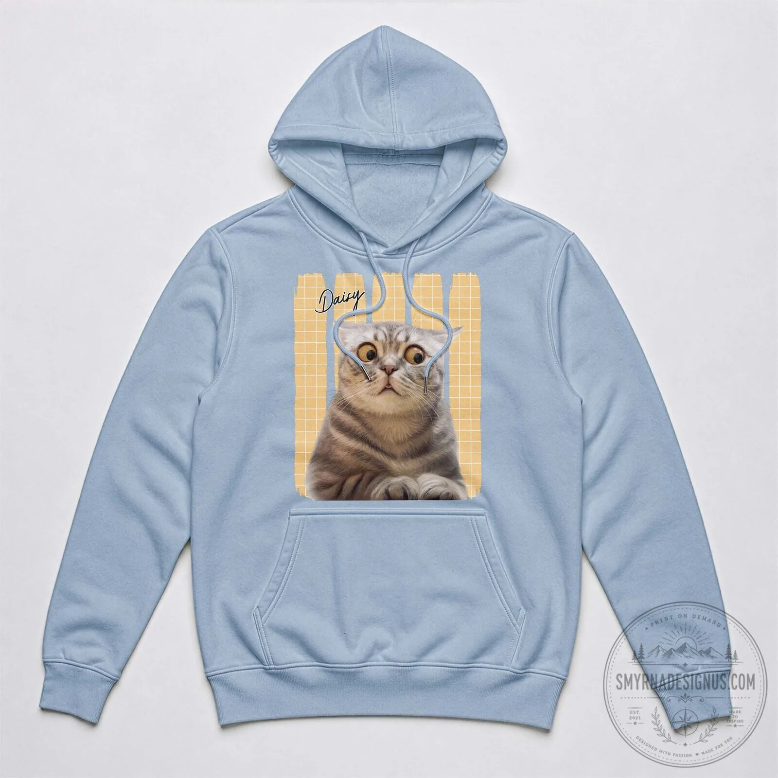 Custom Pet Portrait Striped Polka Dot Cat Lover T-Shirt 15 Custom Pet Portrait Striped Polka Dot Cat Lover T-Shirt