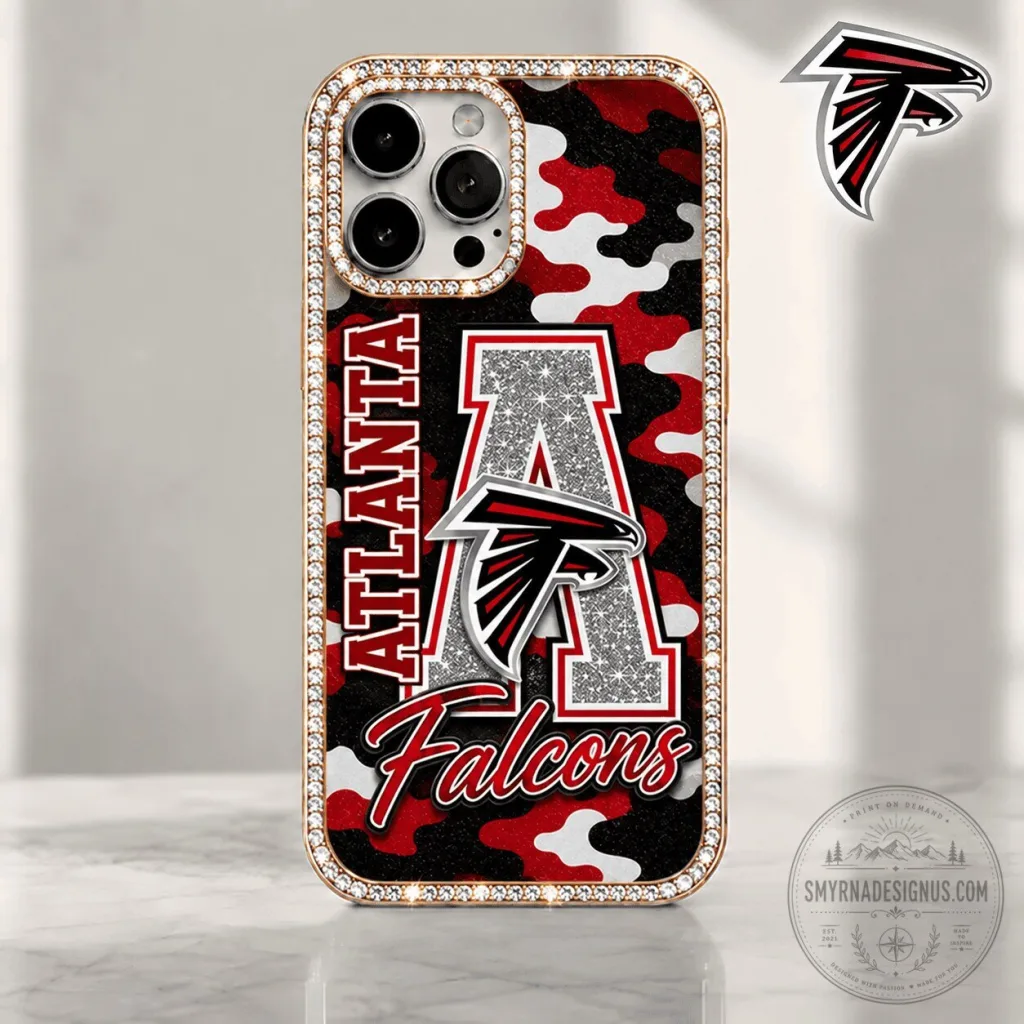 Atlanta Falcons NFL Team Camouflage Bling Diamond Luxury Phone Case Atlanta Falcons NFL Team Camouflage Bling Diamond Luxury Phone Case