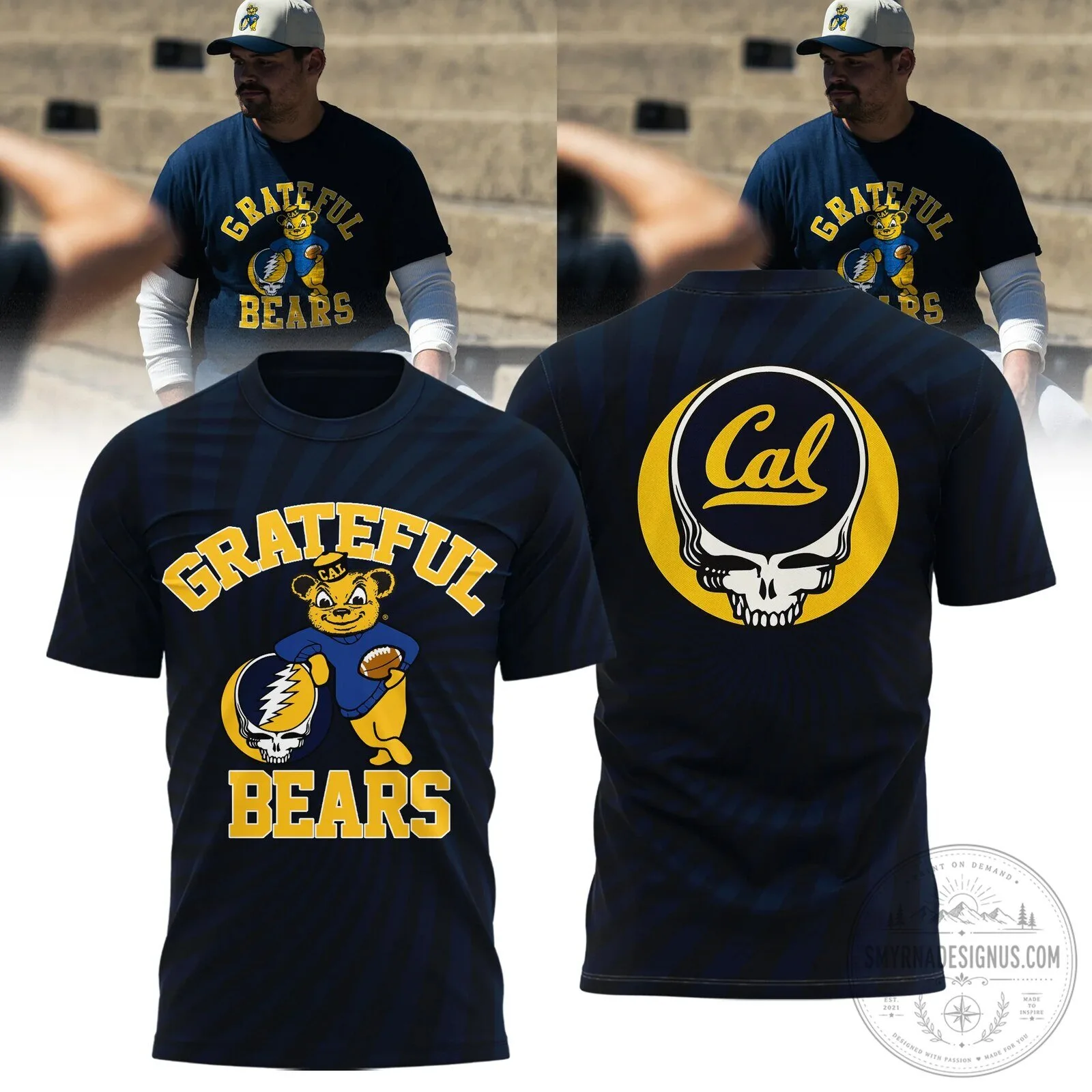 California Golden Bears Grateful Dead Steal Your Face Bear Mascot T-Shirt