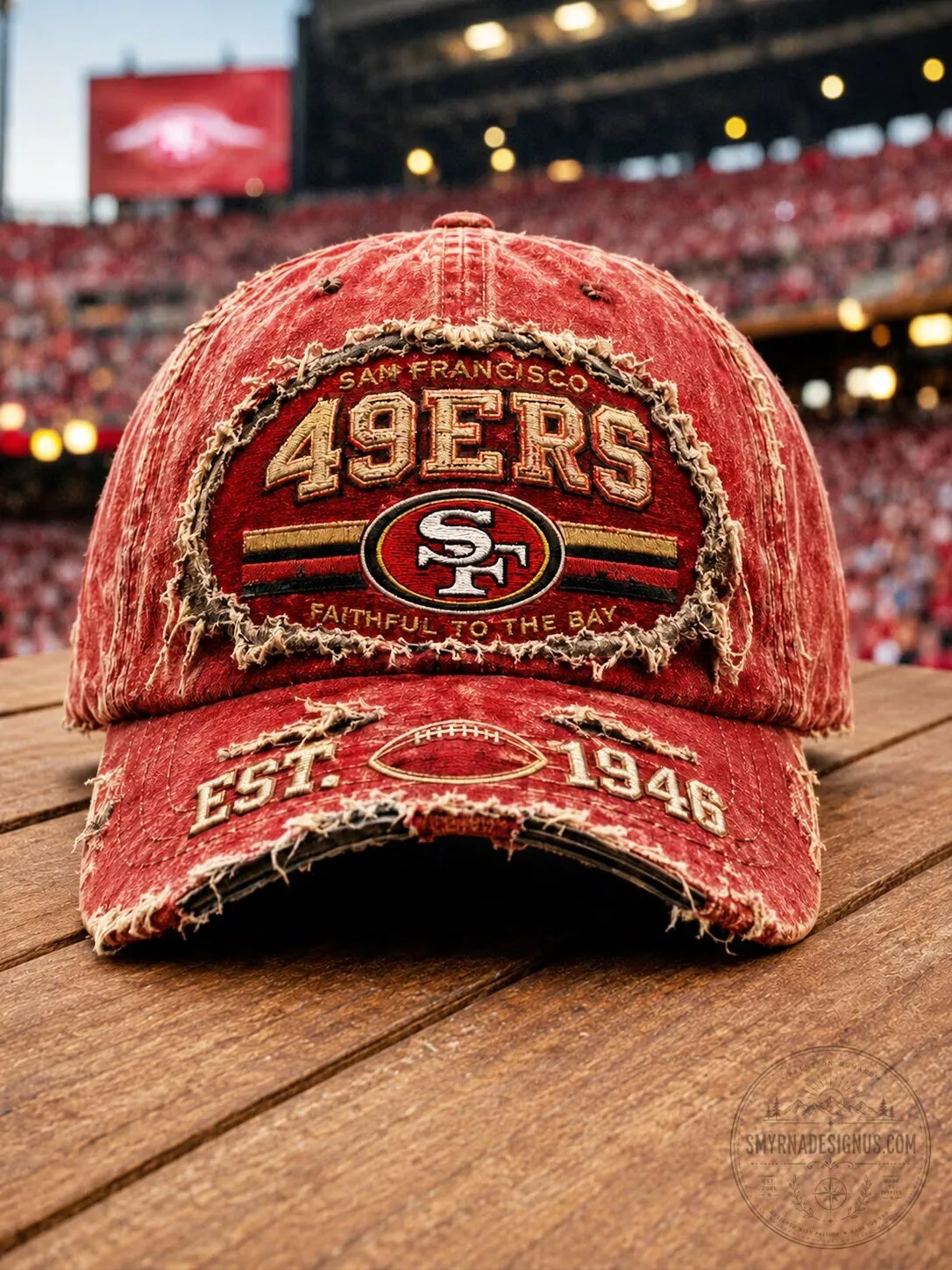 San Francisco 49ers Faithful To The Bay Distressed Red Baseball Cap Hat