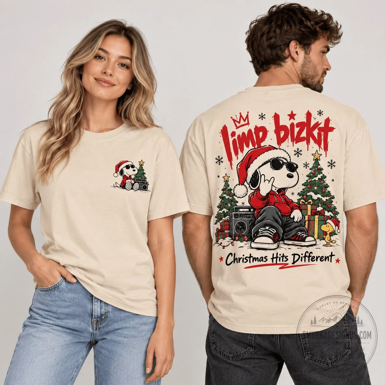 Snoopy Limp Bizkit Christmas Hits Different Holiday Music Band T-Shirt 1 Snoopy Limp Bizkit Christmas Hits Different Holiday Music Band T-Shirt