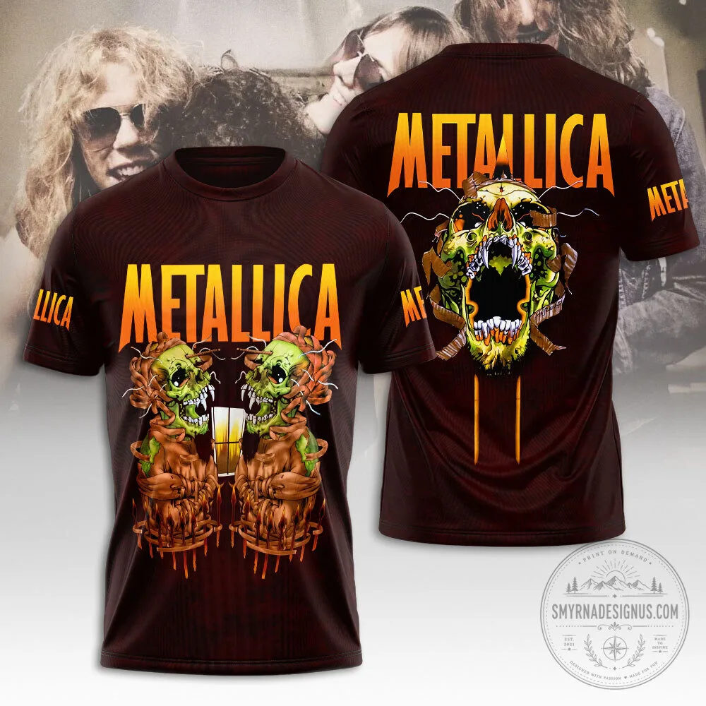 Metallica Band Skull Graphic Short Sleeve T-Shirt