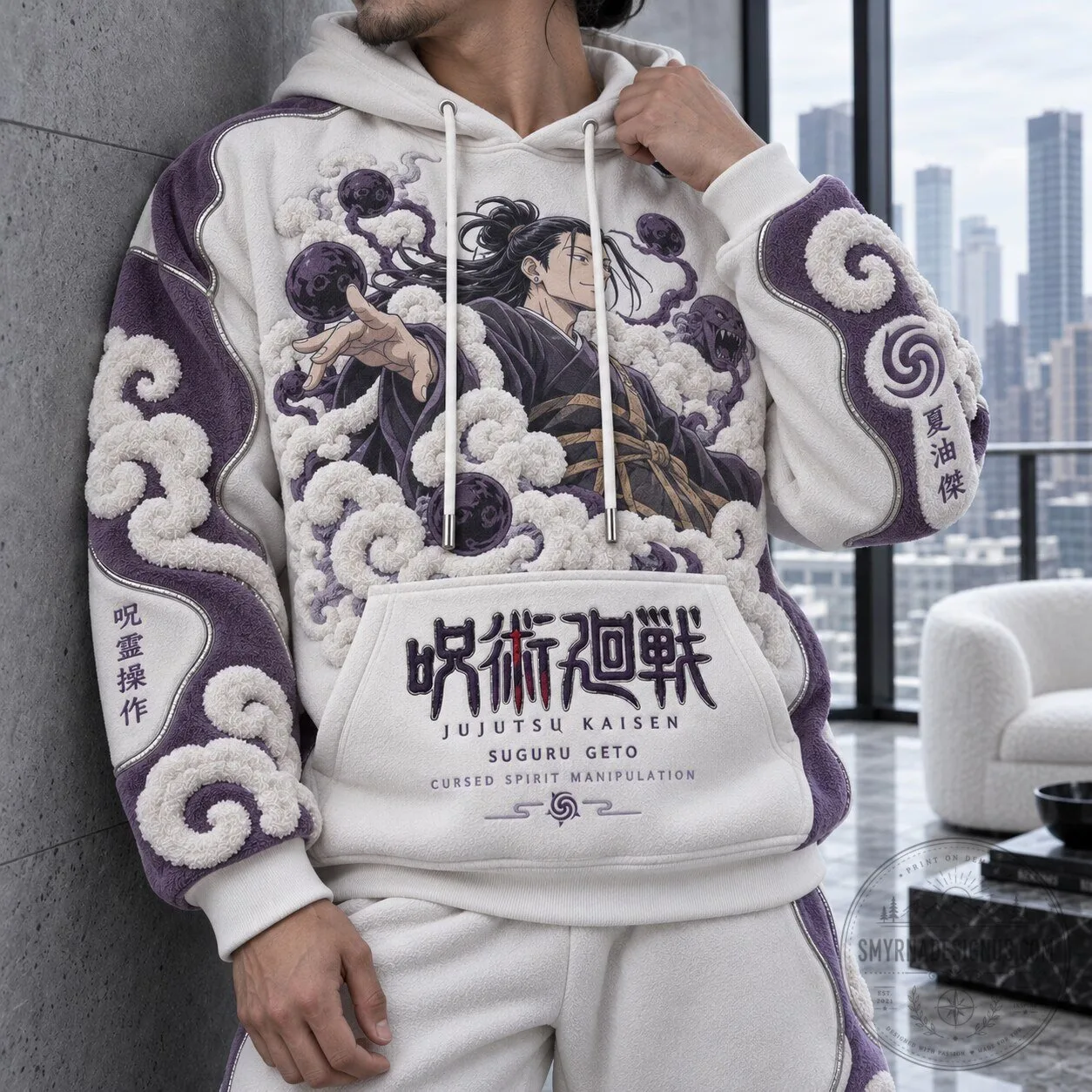 Anime Hoodie Featuring Cursed Spirit Manipulation of Suguru Geto from Jujutsu Kaisen