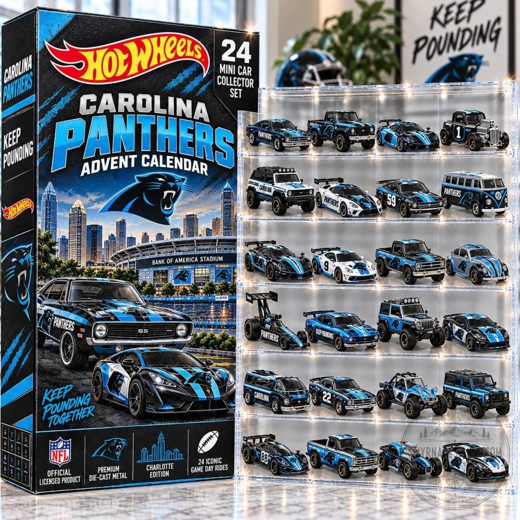Hot Wheels Carolina Panthers NFL Advent Calendar 24 Mini Car Collector Set Hot Wheels Carolina Panthers NFL Advent Calendar 24 Mini Car Collector Set