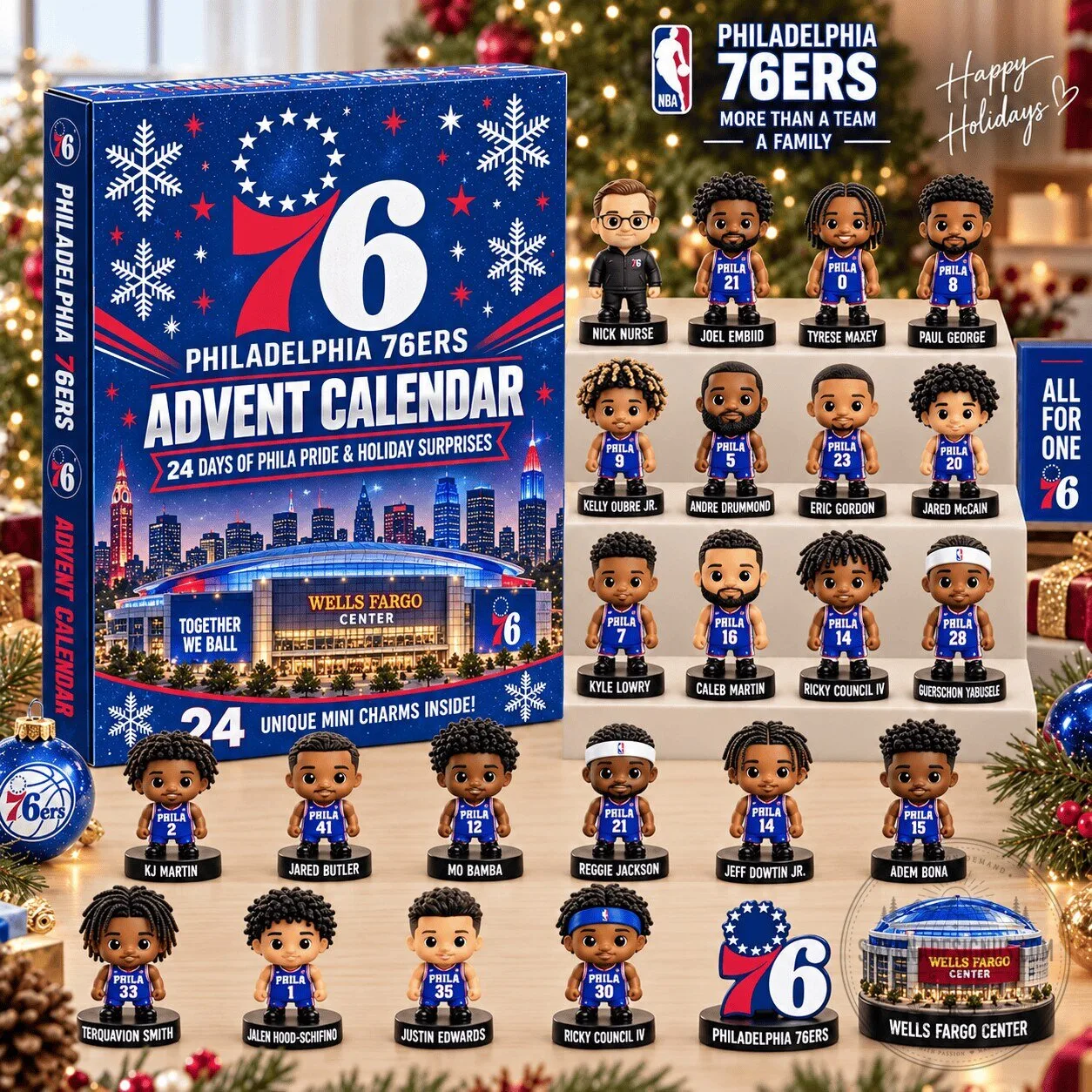 Philadelphia 76ers NBA Basketball Team 24 Day Advent Calendar Blind Box