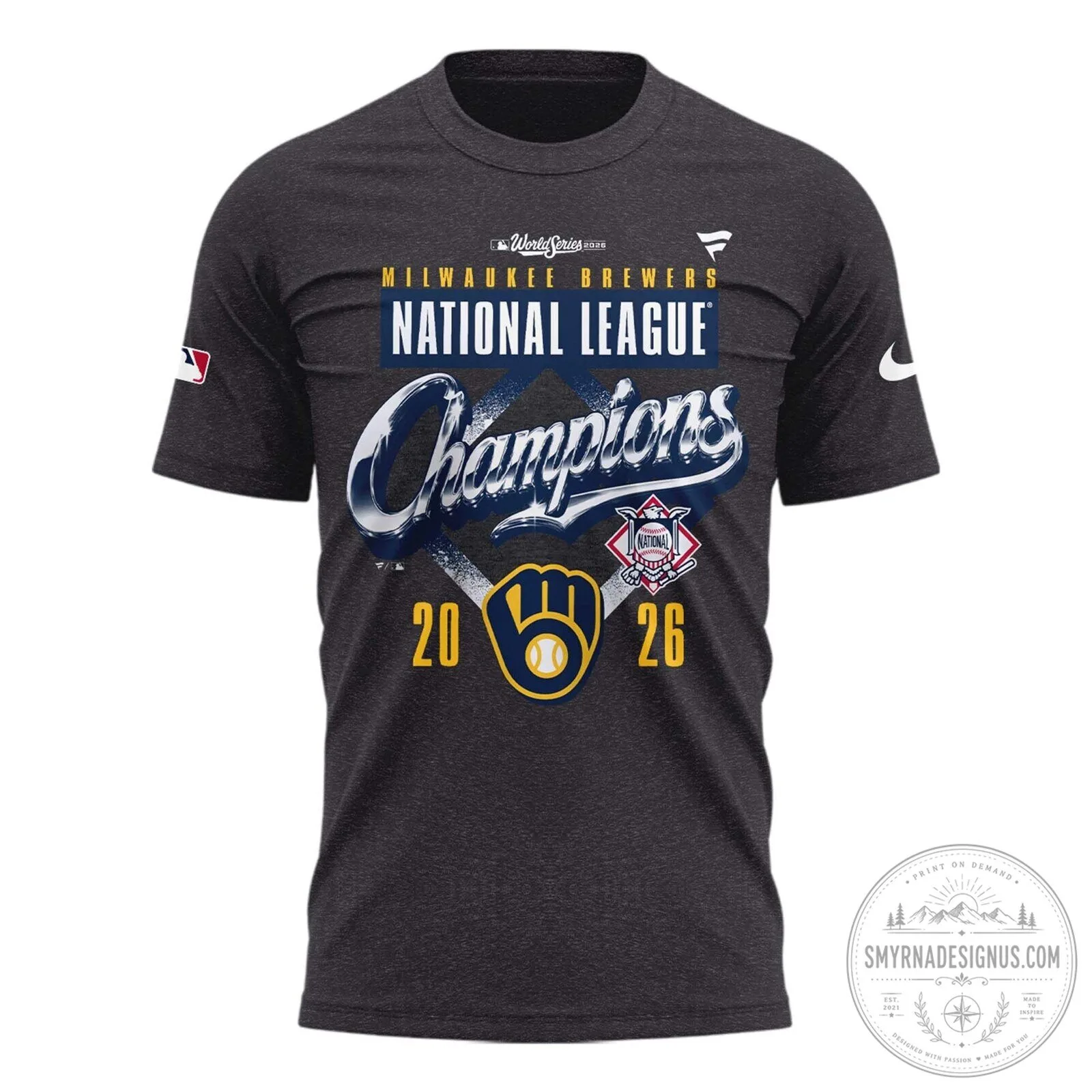 2026 National League Championship T-Shirt for Milwaukee Brewers Supporters 4 2026 National League Championship T-Shirt for Milwaukee Brewers Supporters