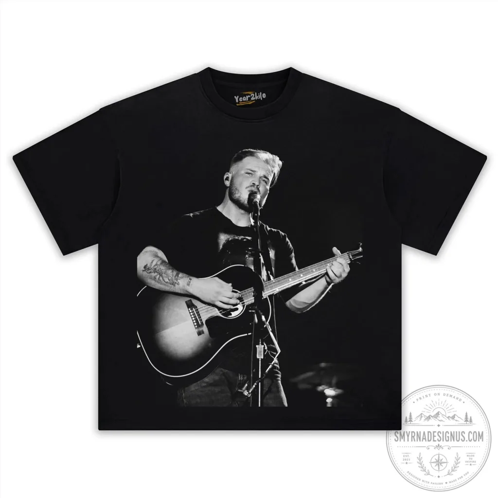 Zach Bryan American Heartbreak Album Cover Black and White T-Shirt 8 Zach Bryan American Heartbreak Album Cover Black and White T-Shirt