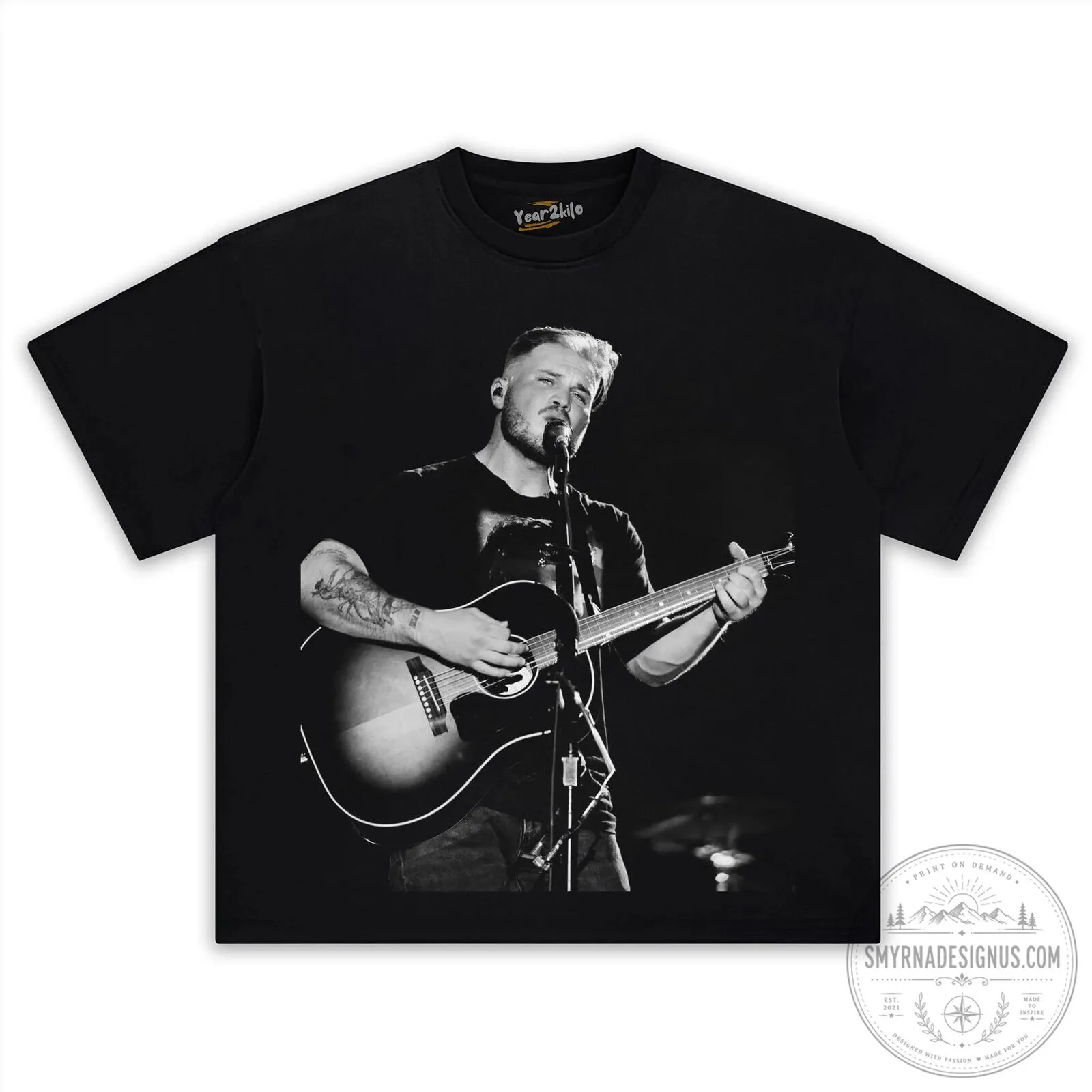 Zach Bryan American Heartbreak Album Cover Black and White T-Shirt