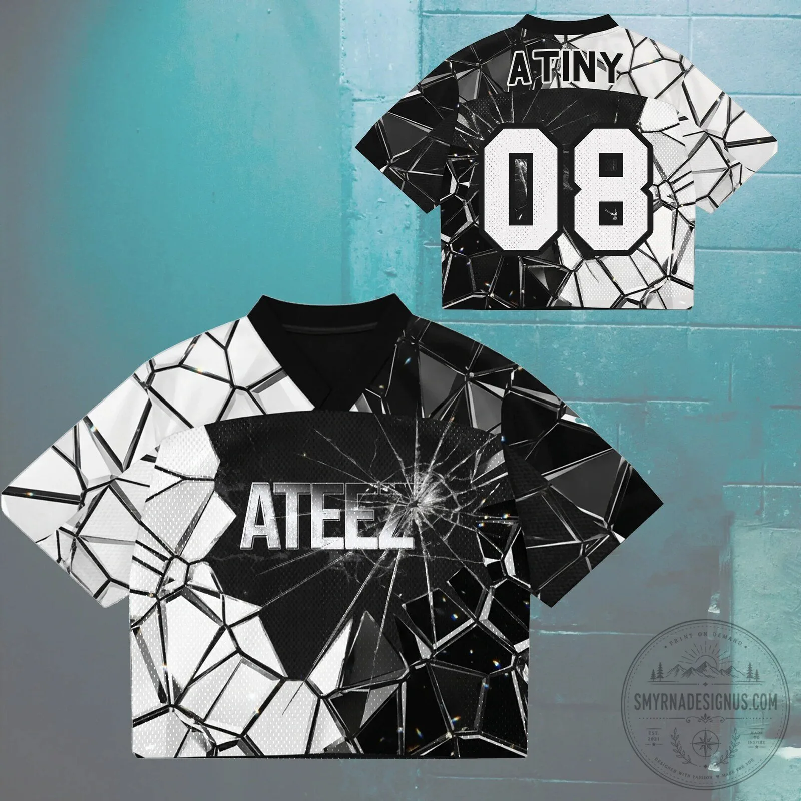 ATEEZ Golden Hour Part 6 Broken Mirror Style Mesh Football Jersey 8 ATEEZ Golden Hour Part 6 Broken Mirror Style Mesh Football Jersey