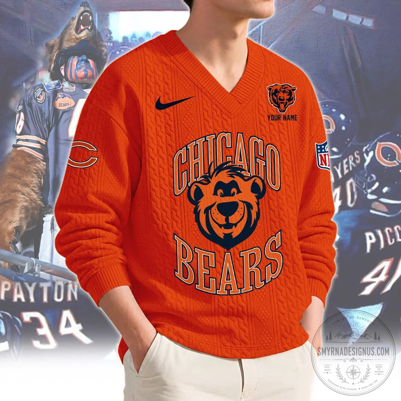 Chicago Bears NFL Football Team Logo Knit Sweater