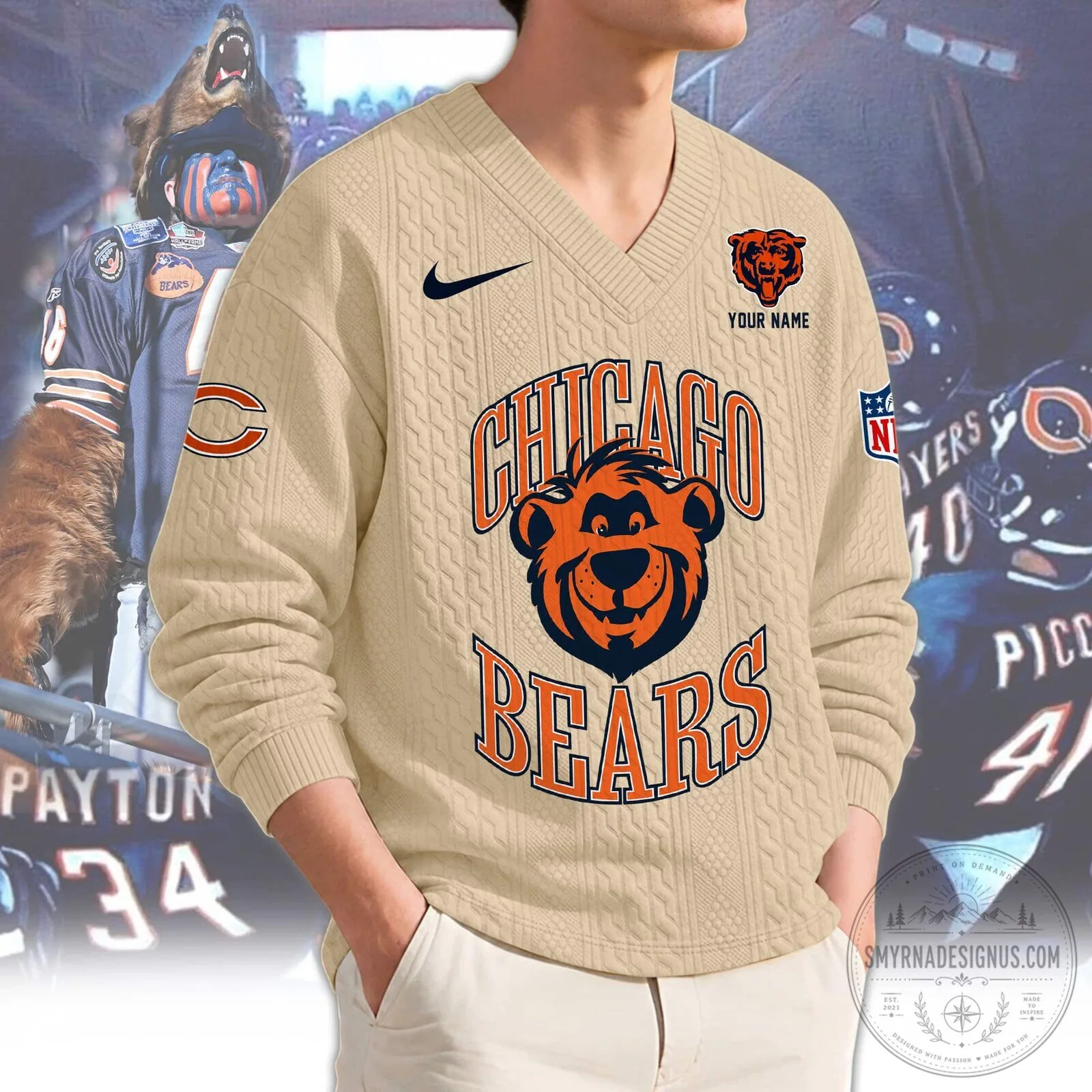 Chicago Bears NFL Football Team Logo Knit Sweater 8 Chicago Bears NFL Football Team Logo Knit Sweater