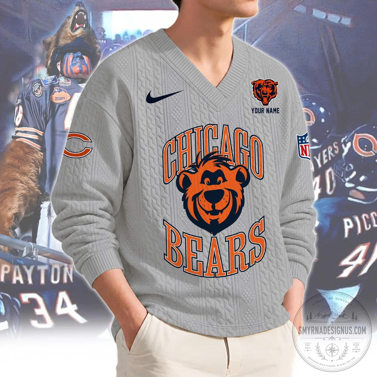 Chicago Bears NFL Football Team Logo Knit Sweater 9 Chicago Bears NFL Football Team Logo Knit Sweater