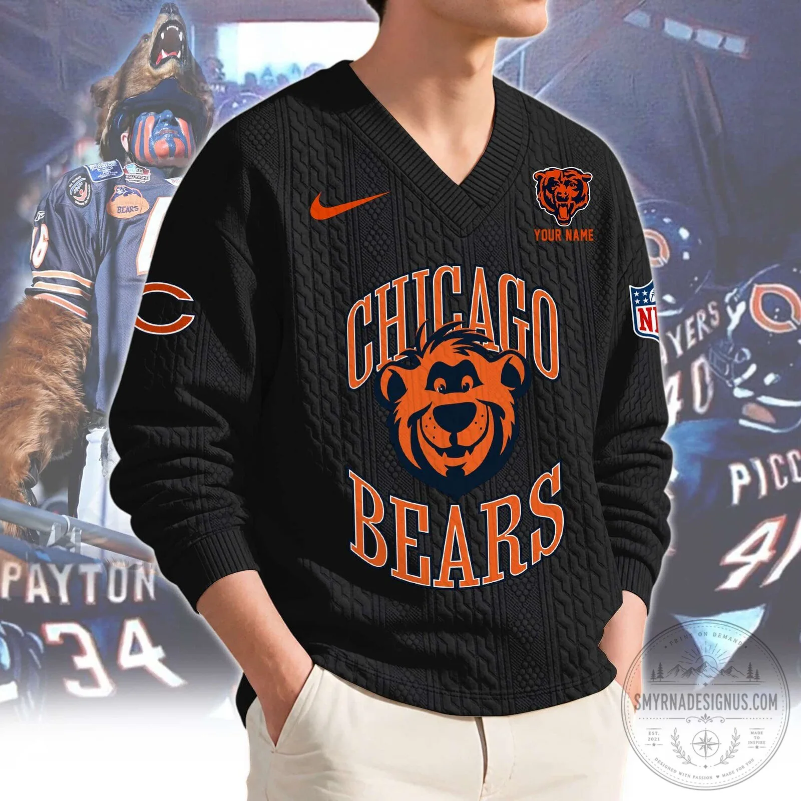 Chicago Bears NFL Football Team Logo Knit Sweater 11 Chicago Bears NFL Football Team Logo Knit Sweater