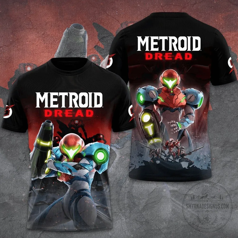 Metroid Dread Samus Aran Video Game All-Over Print T-Shirt 1 Metroid Dread Samus Aran Video Game All-Over Print T-Shirt