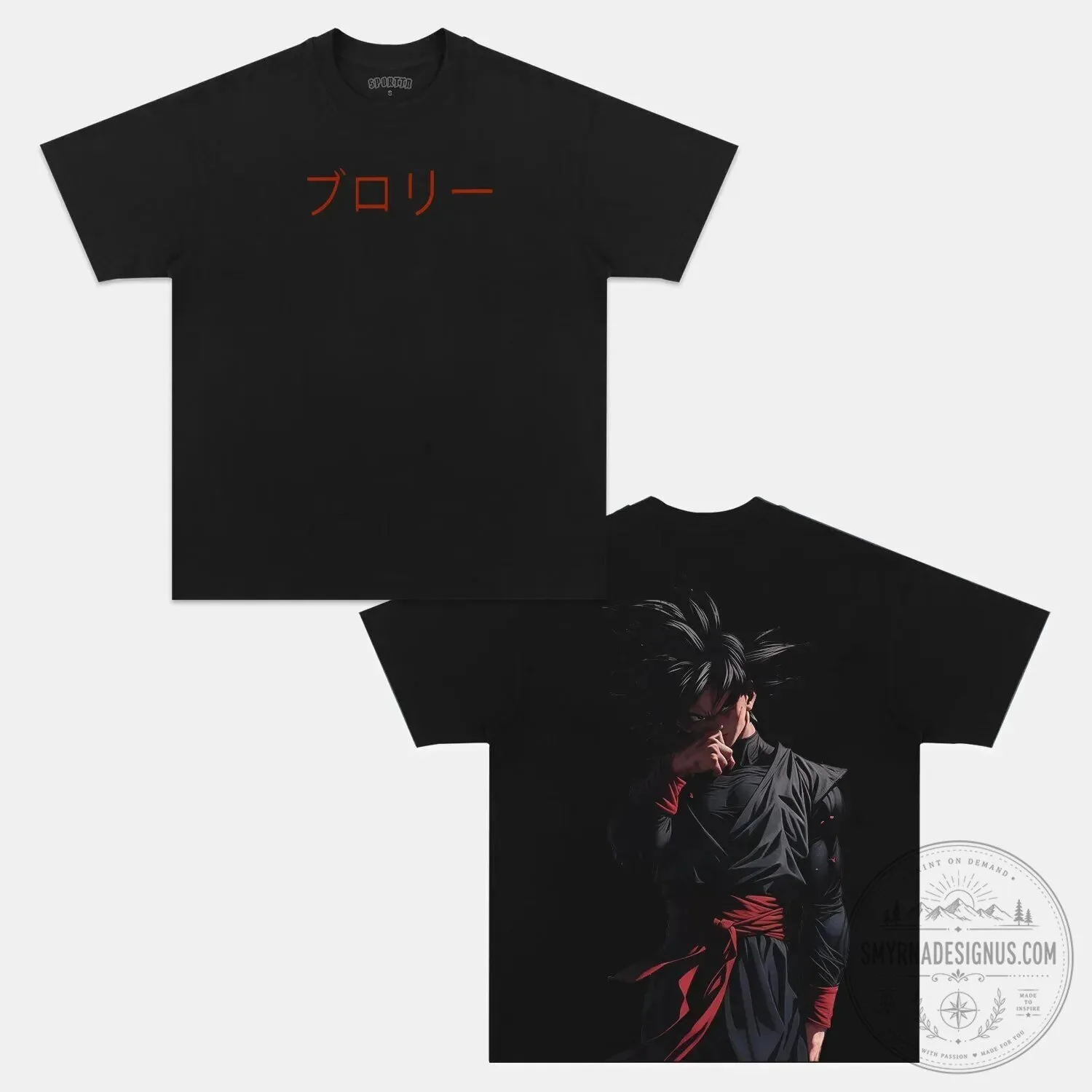 Dragon Ball Super Broly Japanese Text Graphic Black T-Shirt