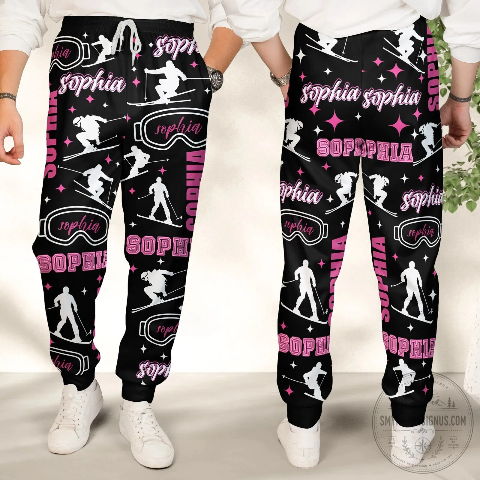 Personalized Skiing Sophia Winter Sports Black Sweatpants 11 Personalized Skiing Sophia Winter Sports Black Sweatpants