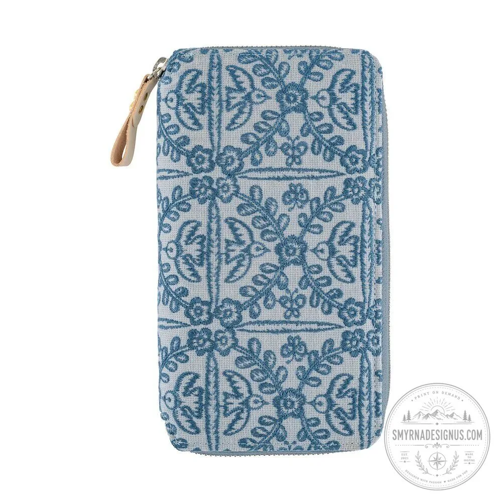 Minä Perhonen Felice Blue Floral Embroidered Hobonichi Planner Cover 7 Minä Perhonen Felice Blue Floral Embroidered Hobonichi Planner Cover