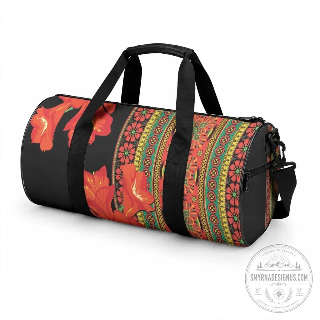 African Beauty Clivia Miniata Flowers Pattern Travel Duffle Bag 5 African Beauty Clivia Miniata Flowers Pattern Travel Duffle Bag