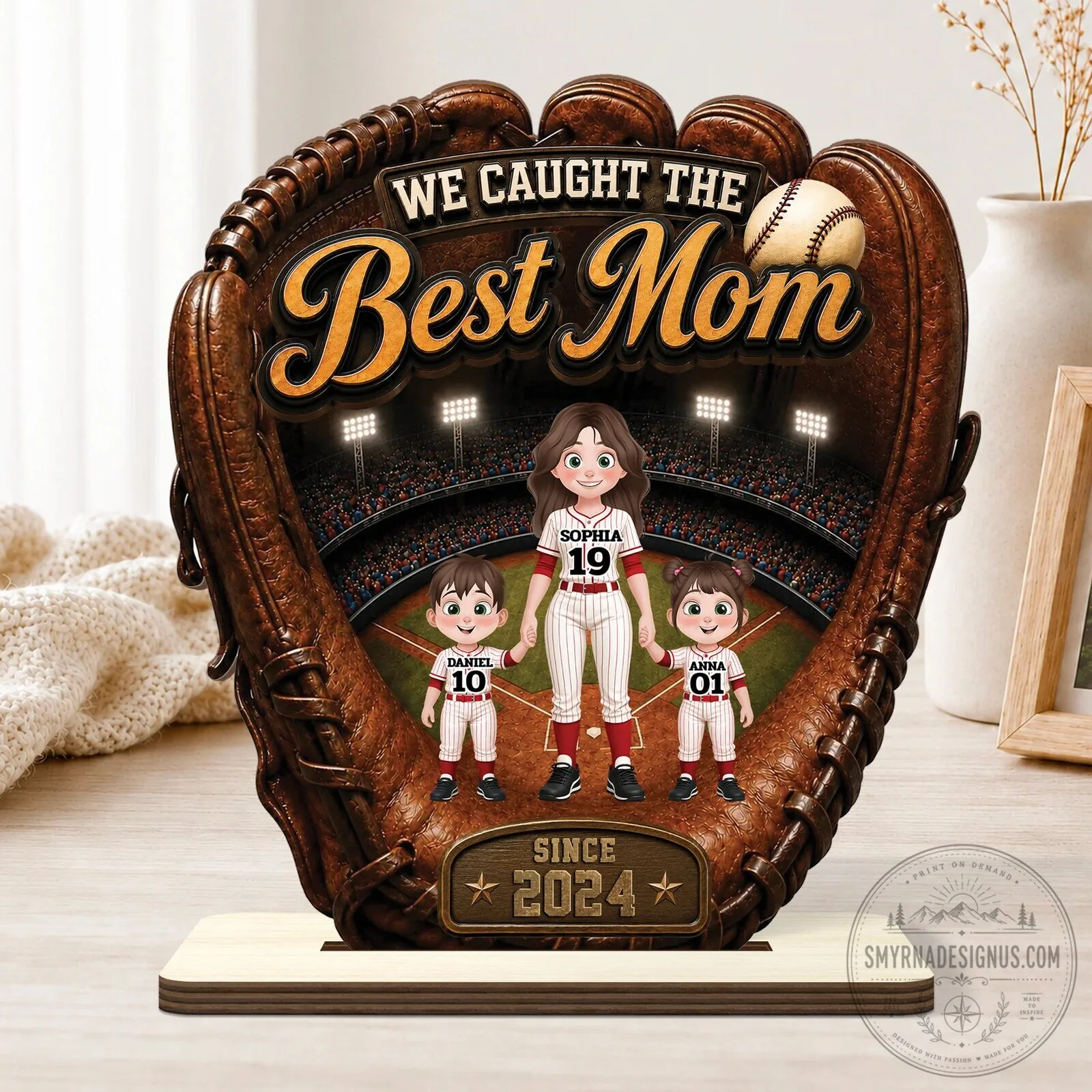 We Caught The Best Dad Baseball Glove Personalized Wooden Plaque Father's Day Gift 7 we caught the best dad baseball glove personalized wooden plaque father s day gift gallery 1
