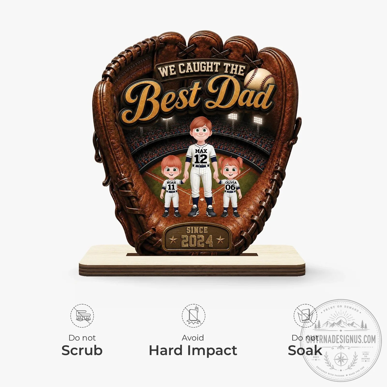 We Caught The Best Dad Baseball Glove Personalized Wooden Plaque Father's Day Gift 10 we caught the best dad baseball glove personalized wooden plaque father s day gift gallery 4