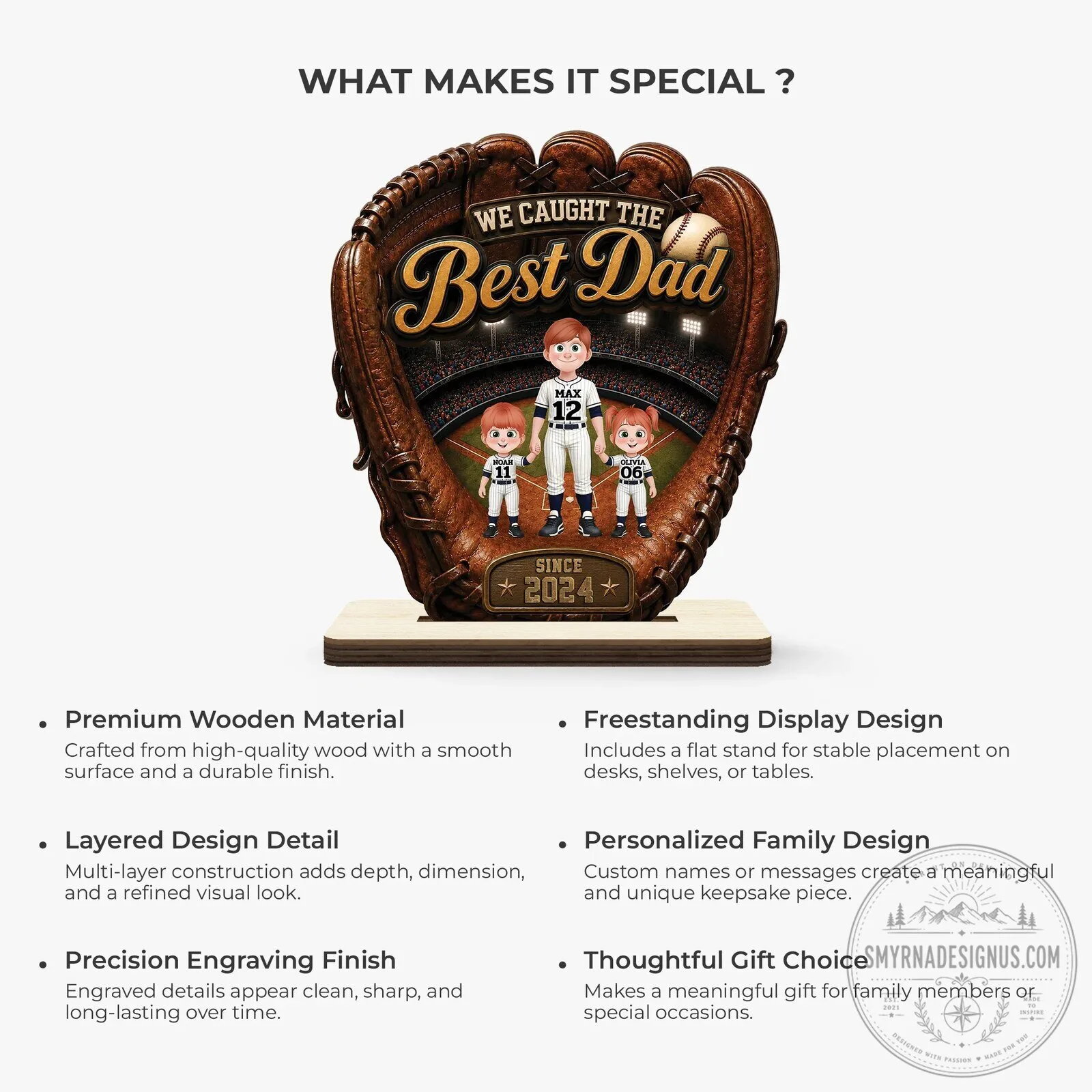 We Caught The Best Dad Baseball Glove Personalized Wooden Plaque Father's Day Gift 11 we caught the best dad baseball glove personalized wooden plaque father s day gift gallery 5