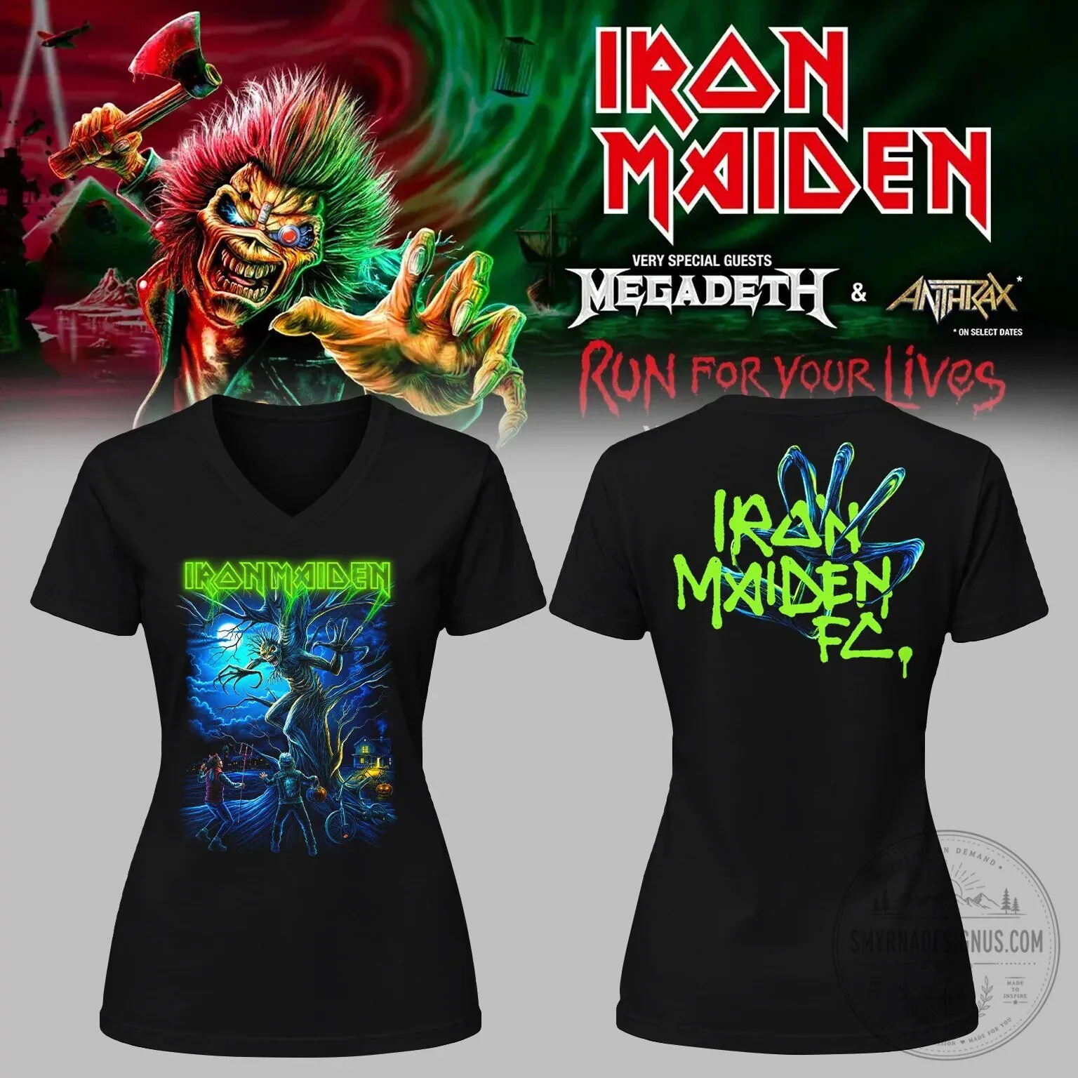 Iron Maiden Costa Rica 2026 Event V-Neck Short Sleeve T-Shirt 1 Iron Maiden Costa Rica 2026 Event V-Neck Short Sleeve T-Shirt