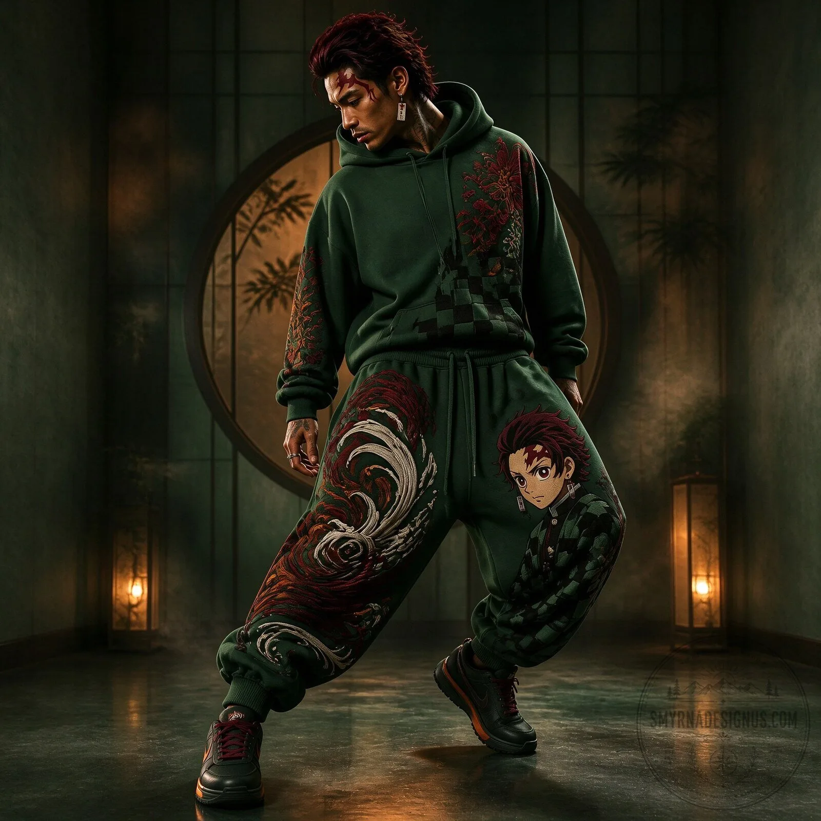 Anime Demon Slayer Tanjiro Kamado Streetwear Oversized Hoodie