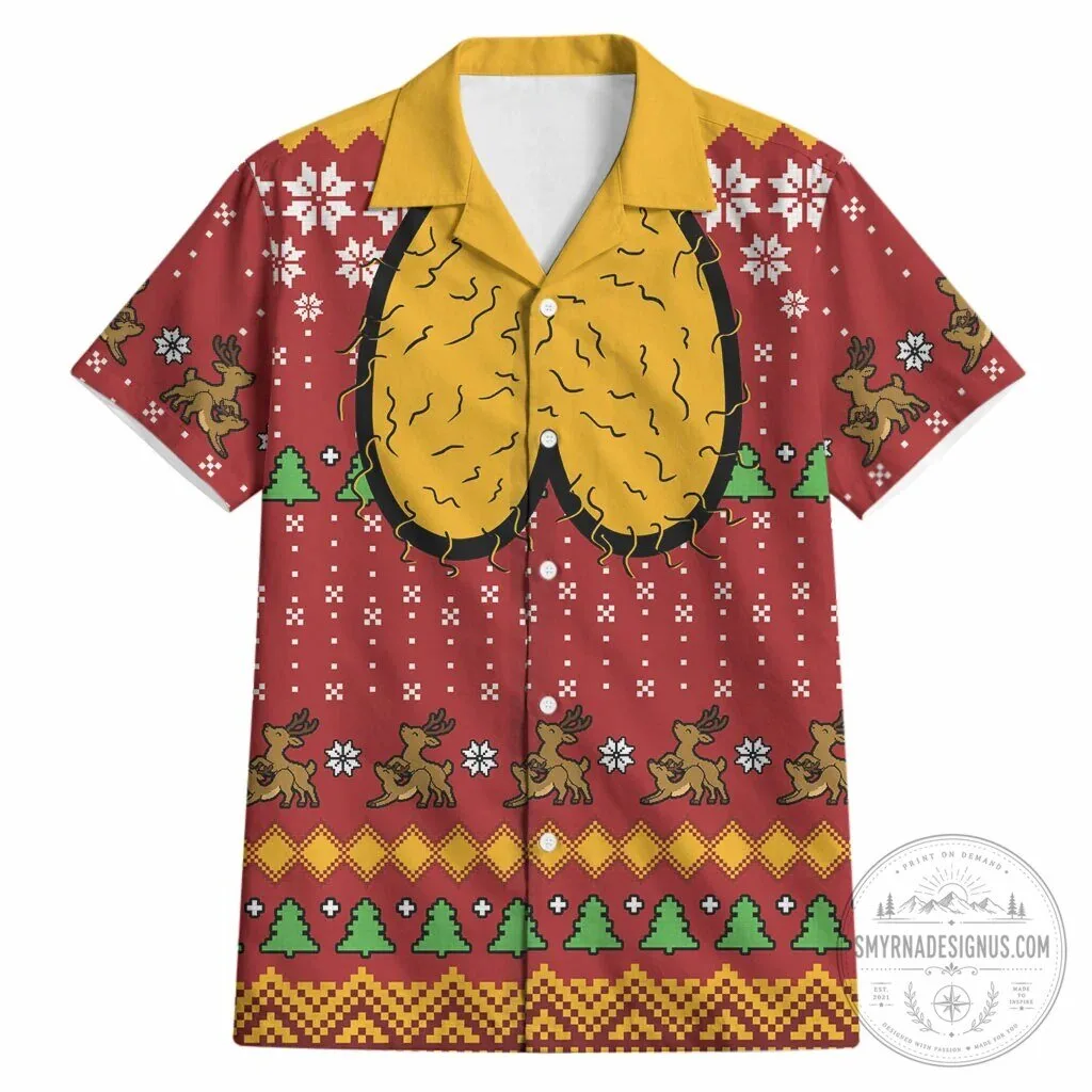 Funny Hairy Balls Christmas Ugly Sweater Style Hawaiian Shirt